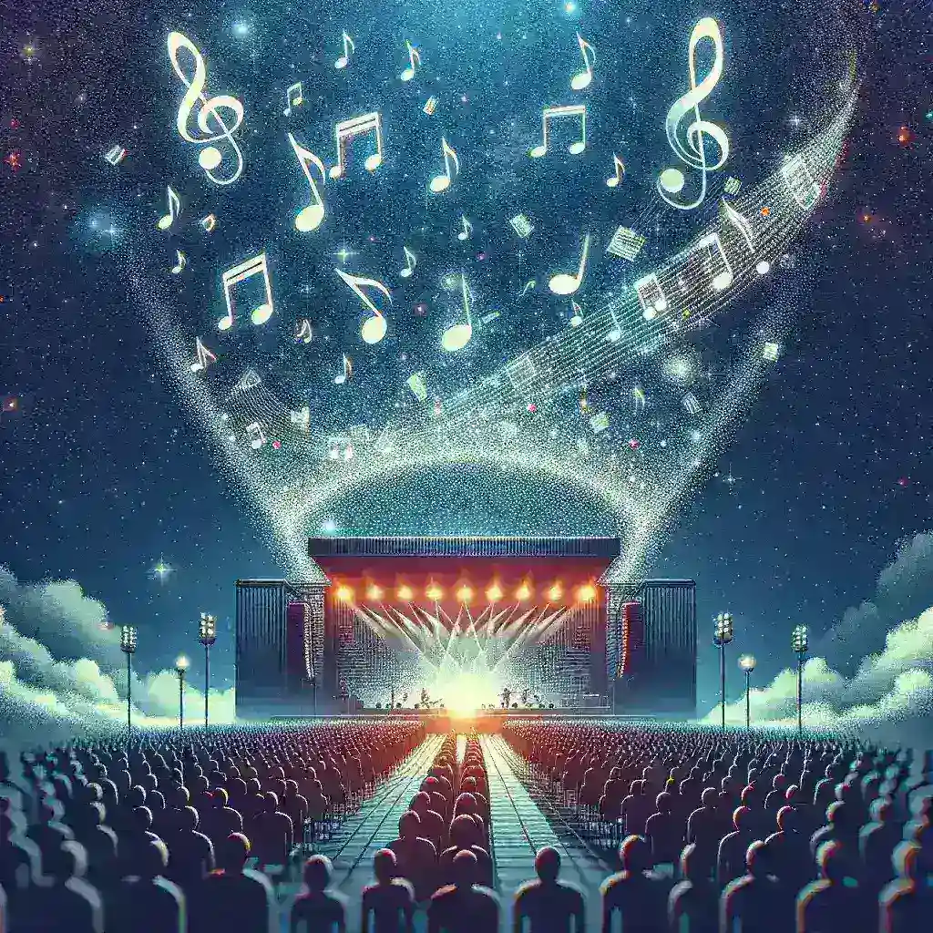 "Spotify partners with Ticketmaster for last-minute concert ticket drops, showcasing the collaboration logo and an image of concertgoers excitedly purchasing tickets on their mobile devices."