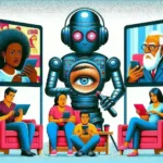 "AI-powered advertising targeting on Comcast's U.S. streaming platforms - illustration depicting advanced technology optimizing ad placements."