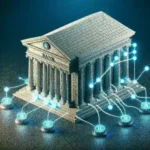 "Graph comparing transaction volume of decentralized finance applications and traditional banking, highlighting the rapid growth of DeFi in financial services."