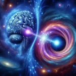 "AI algorithms analyzing dynamic simulations of binary neutron star mergers, illustrating complex gravitational waves and stellar interactions."