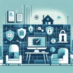 "Home computer security practices: A person setting up antivirus software on their laptop to protect against cyber threats."